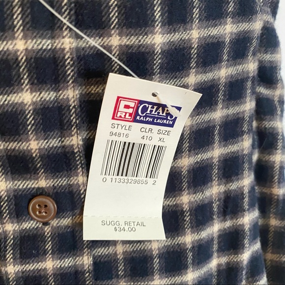 Chaps Ralph Lauren Navy Button Down Shirt - Picture 2 of 5